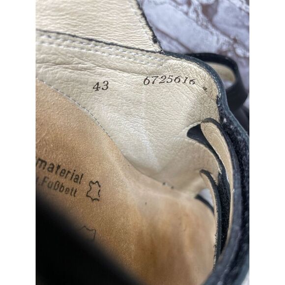 Finn Comfort Sylt Black Leather Triple Strap Wedge Sandals Men’s Sz 43EU/10M US - Picture 11 of 16